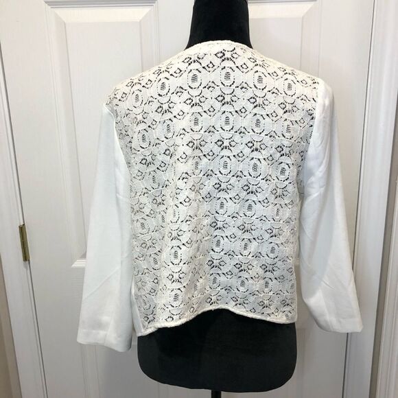 Jack cream open front lace back blazer, size medium - Picture 6 of 9